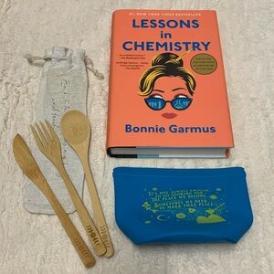 Book Bundle- Lessons in Chemistry, Wooden Utensils, Silicone Food Bag